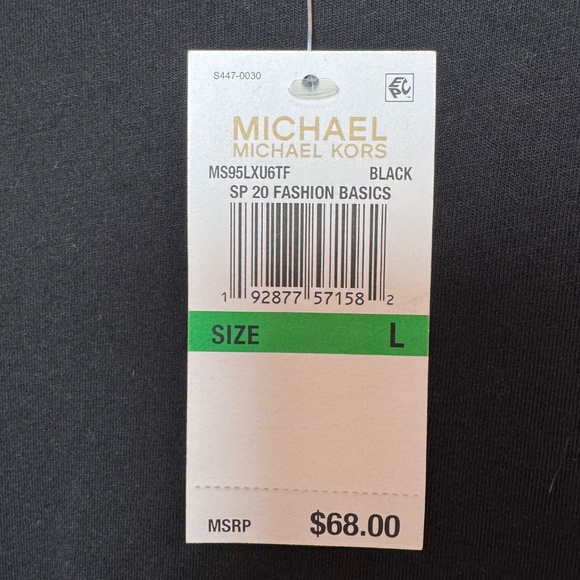 NWT Michael Kors Ruffle Short Sleeve Chiffon Tiered Hem Tee, Size Large - Picture 4 of 8